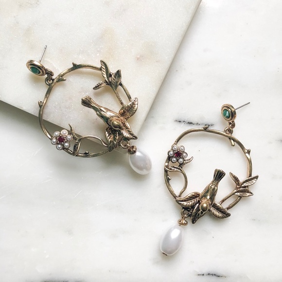 New Vintage Style Bird Earrings - Picture 3 of 5